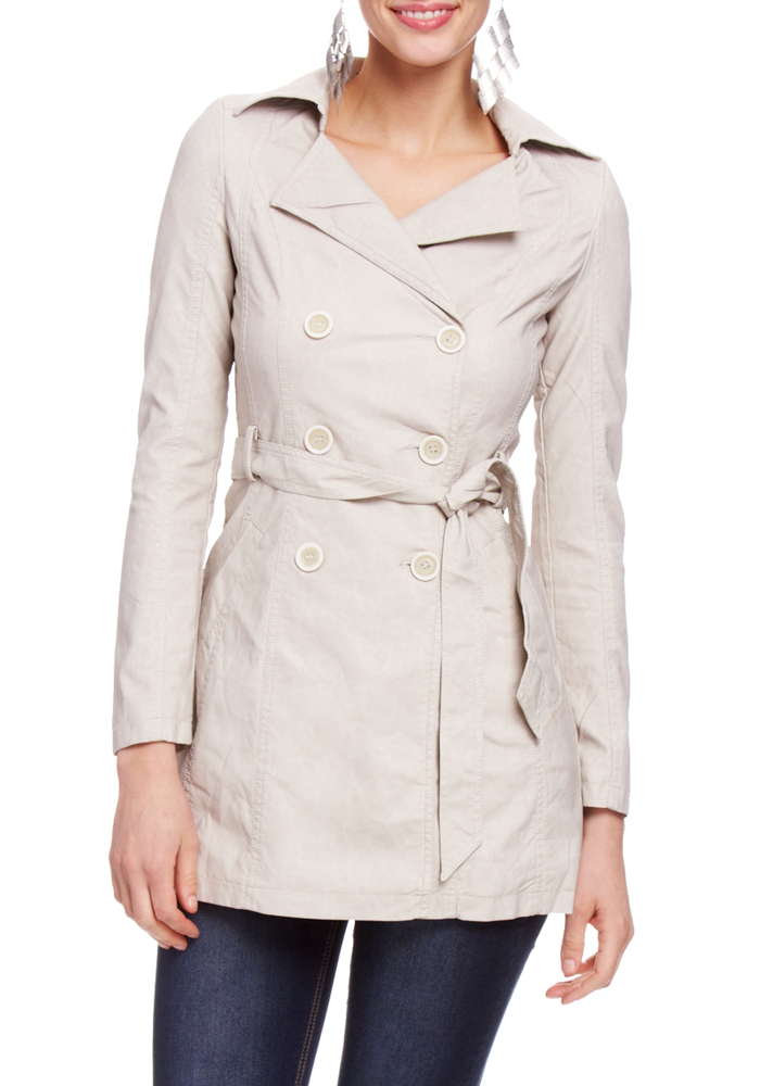 2b Leatherette Trench Coat