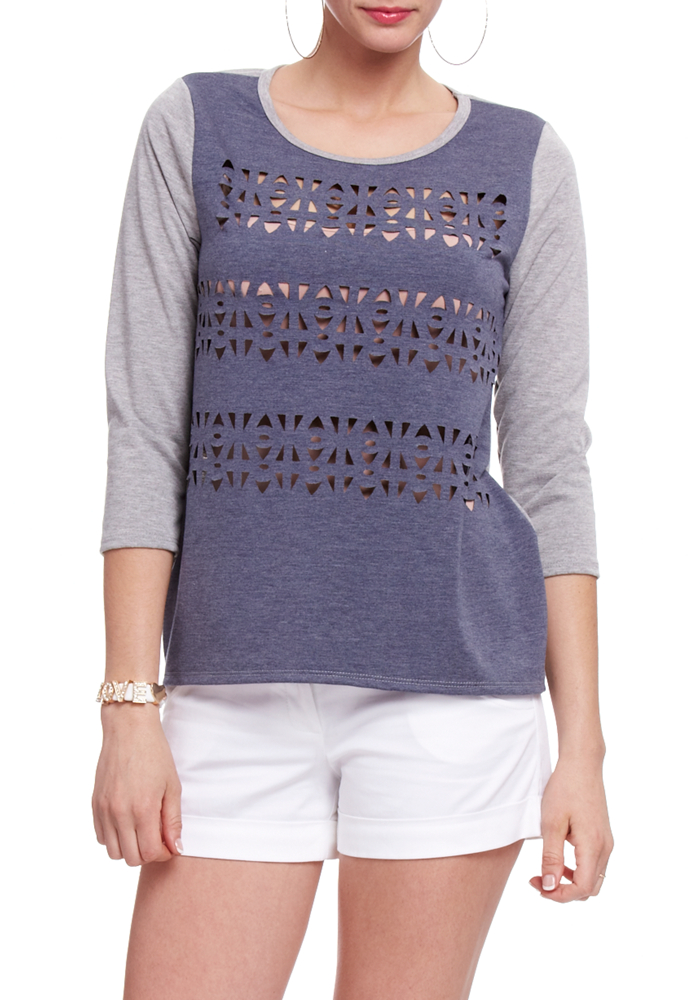 2b Laser Cut Stripe Top