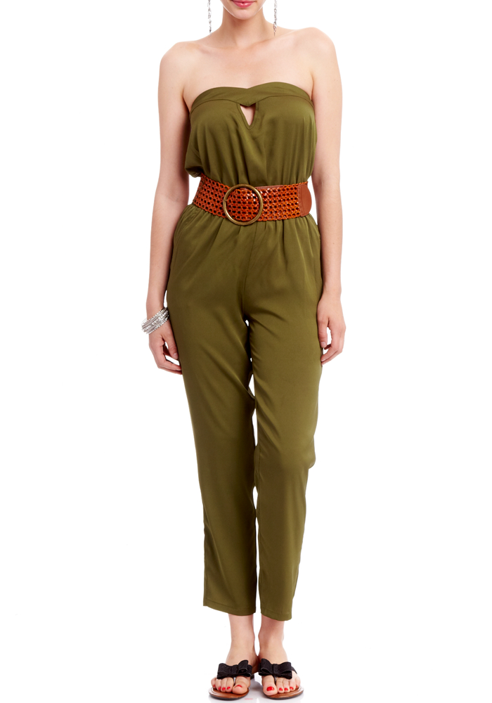 2b Solid Strapless Pant Romper