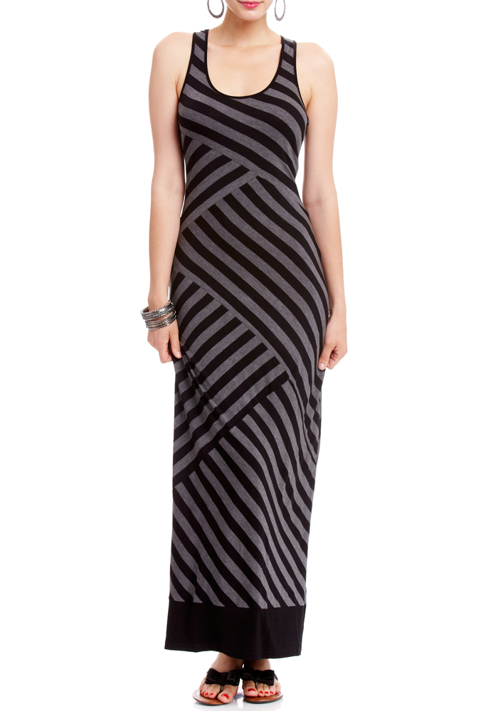 2b Wide Stripe Tank Maxi Dress