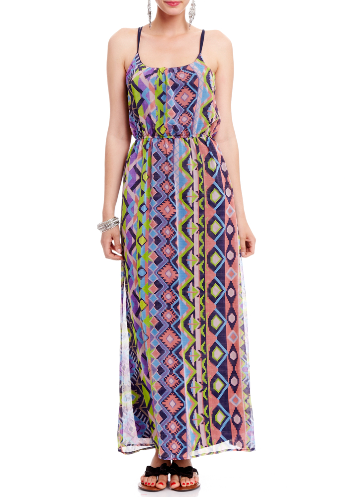 2b Tribal Printed Maxi Dress