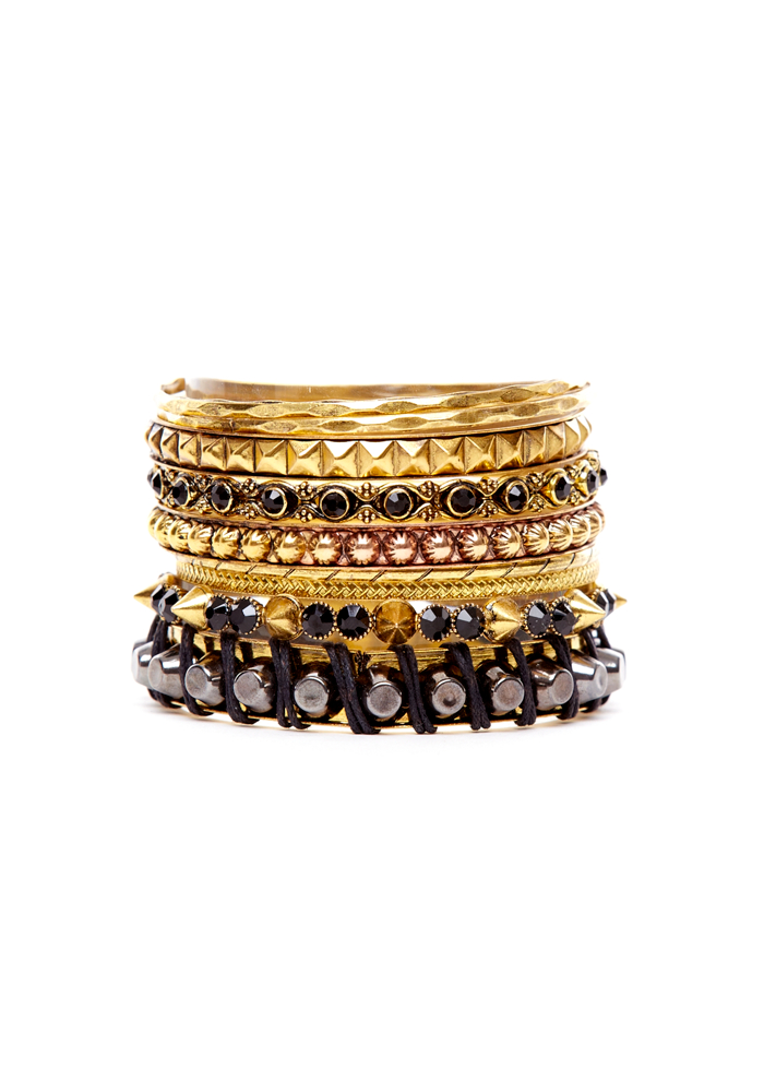 2b San Diego Spiked Bangle Set