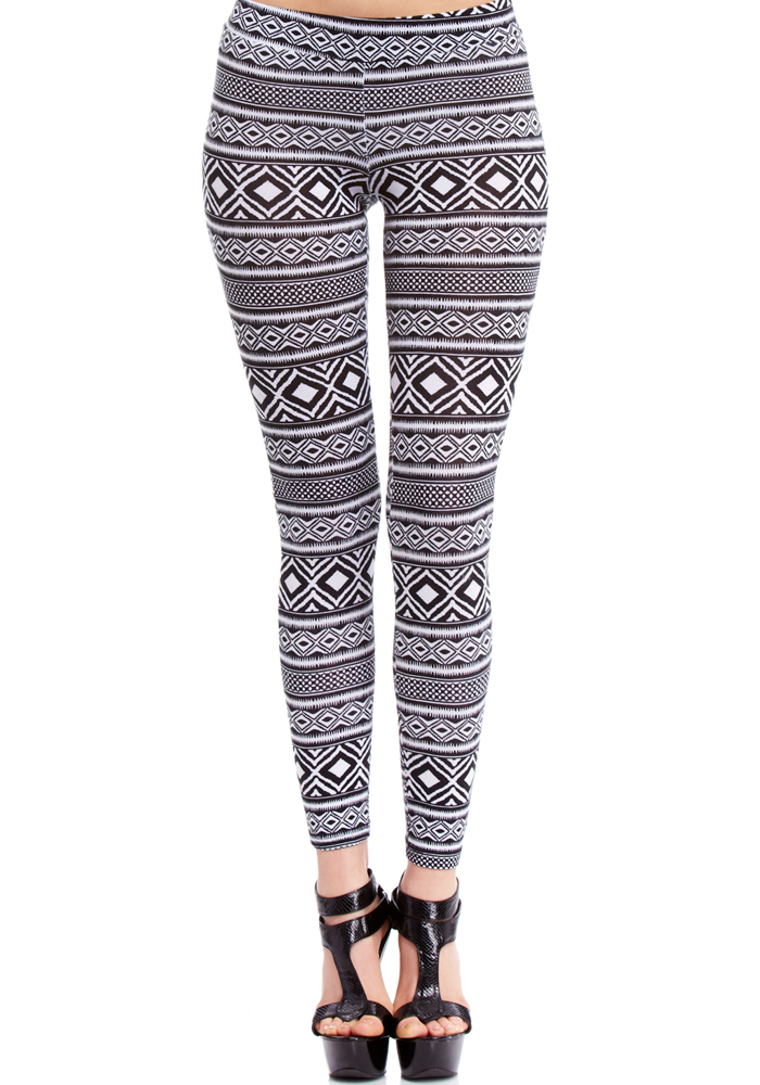 2b Black & White Tribal Legging