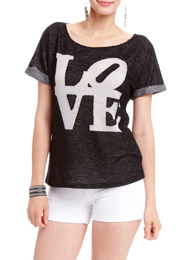 2b 2 Tone Love Burnout Top
