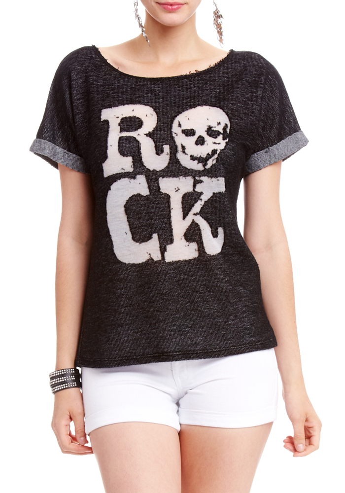 2b 2 Tone Rock Burnout Top