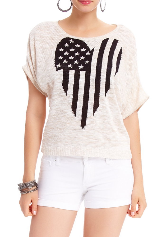 2b Stars and Stripe Heart Dolman