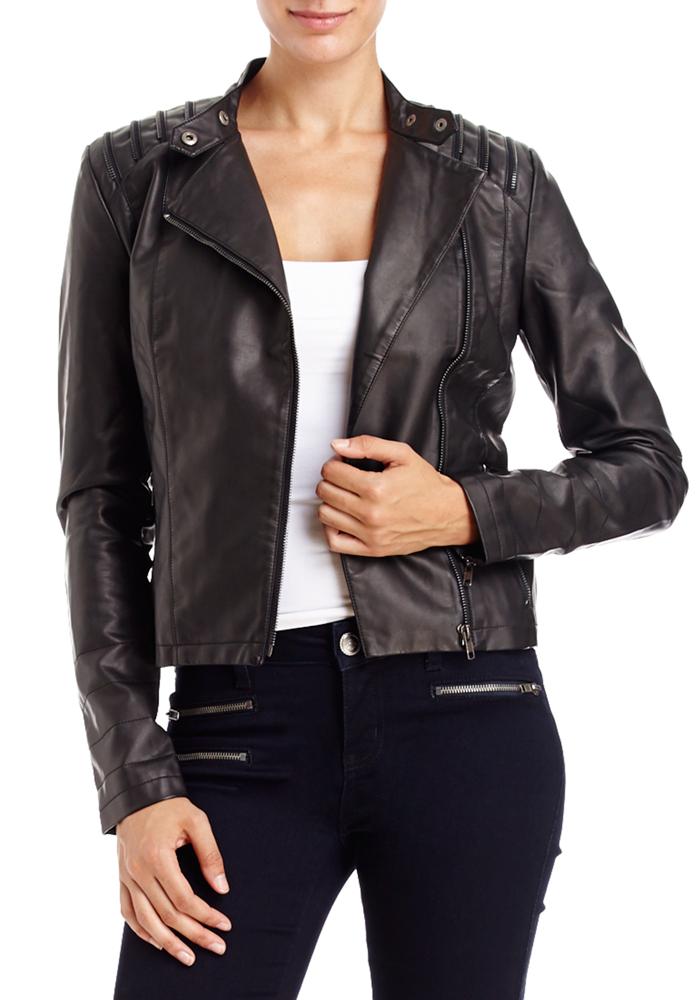 Zipper Detail Moto Jacket