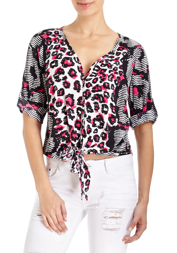 Leopard Buttoned Blouse