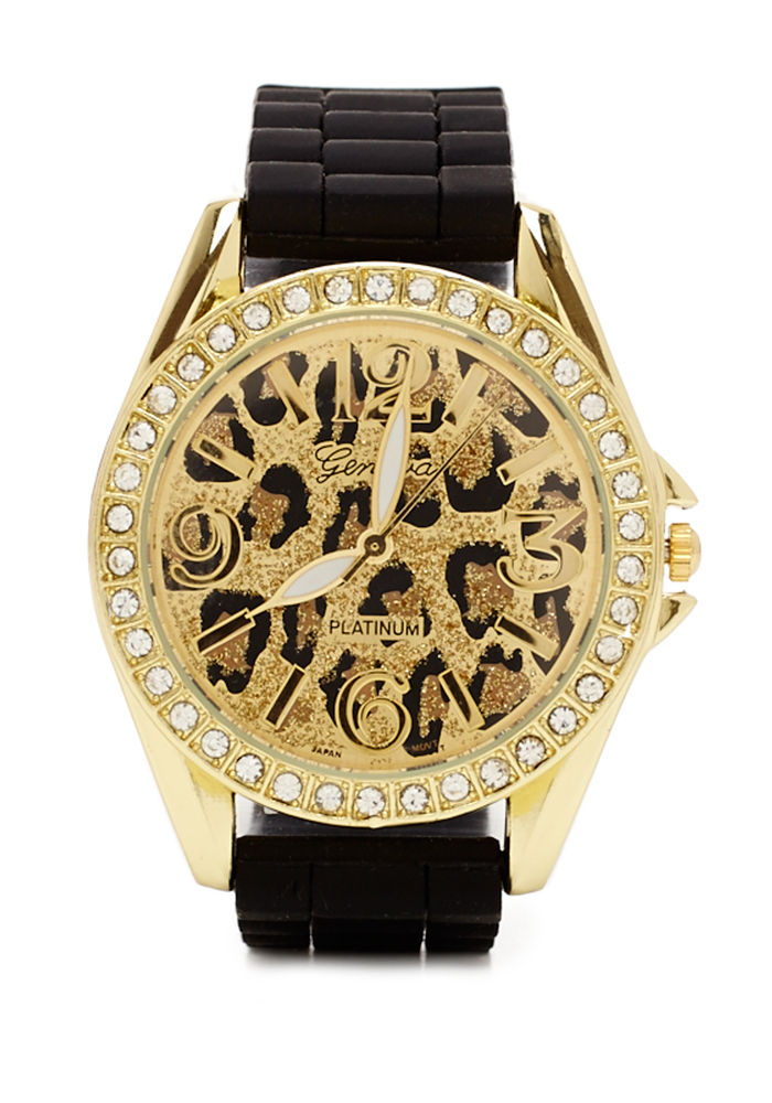 Rhinestone Embedded Watch