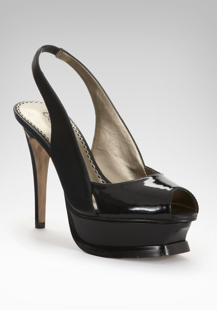 bebe Zahara Leather Slingback Platform Sandal