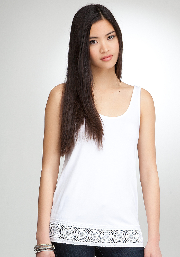 bebe Crochet Trim Tank