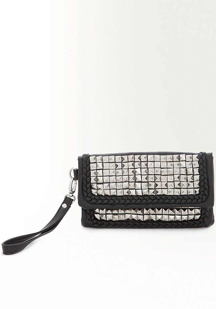 bebe Pyramid Stud Wristlet