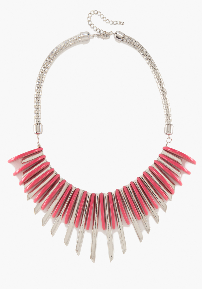 Metal Geometric Statement Necklace at bebe