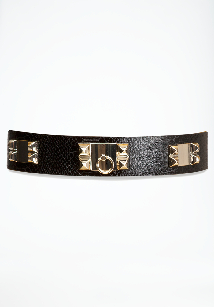 bebe Pyramid Lock Stretch Belt