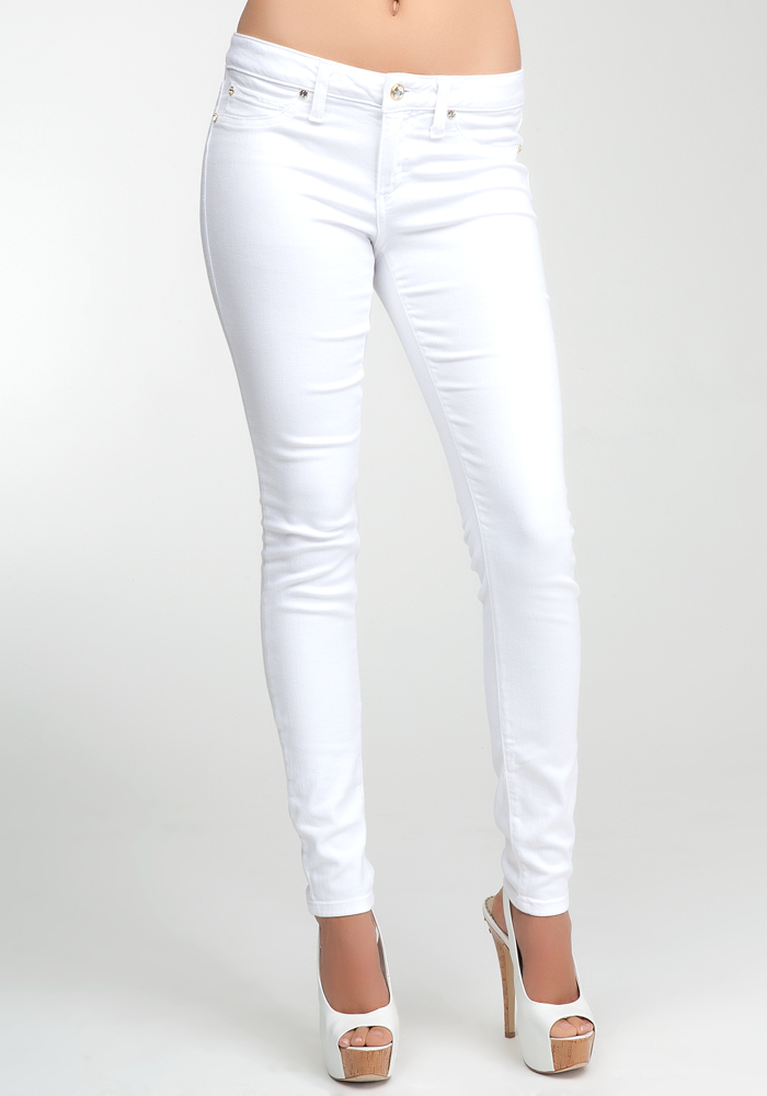 bebe Logo Super Stretch Skinny Jeans at bebe