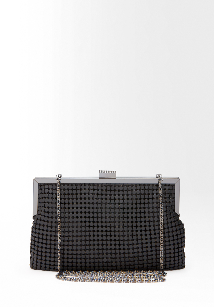 bebe Large Mesh Frame Clutch