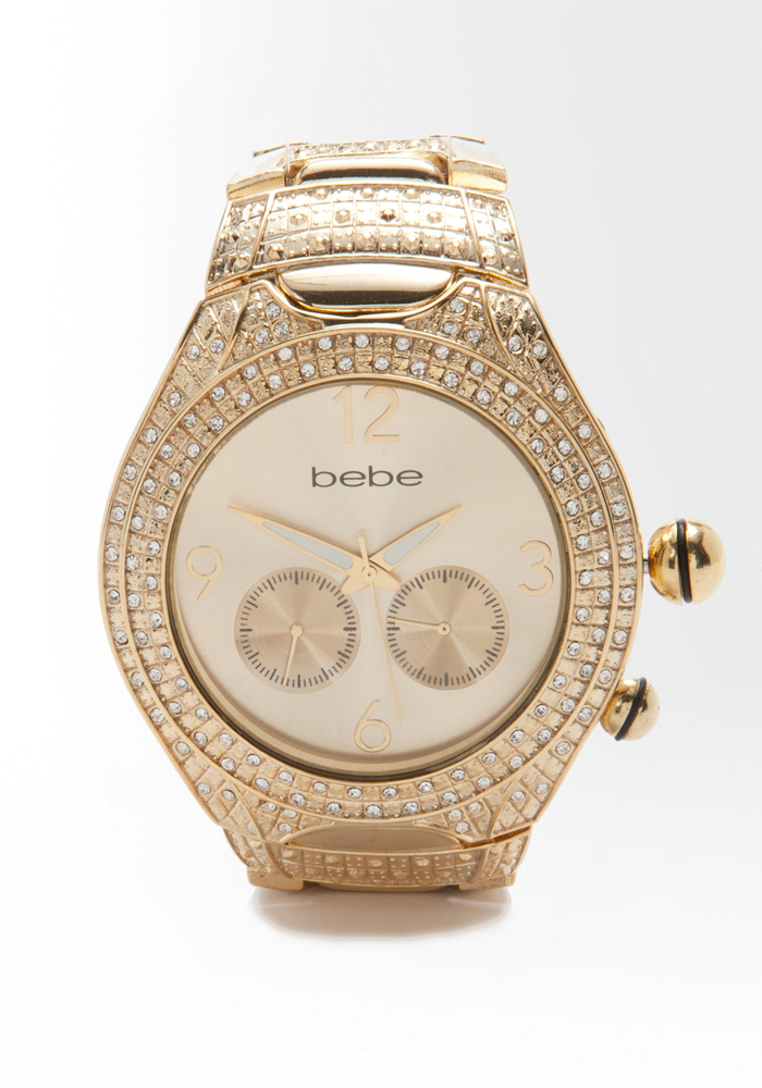 Round Rhinestone Tank Watch  - ONLINE EXCLUSIVE at bebe