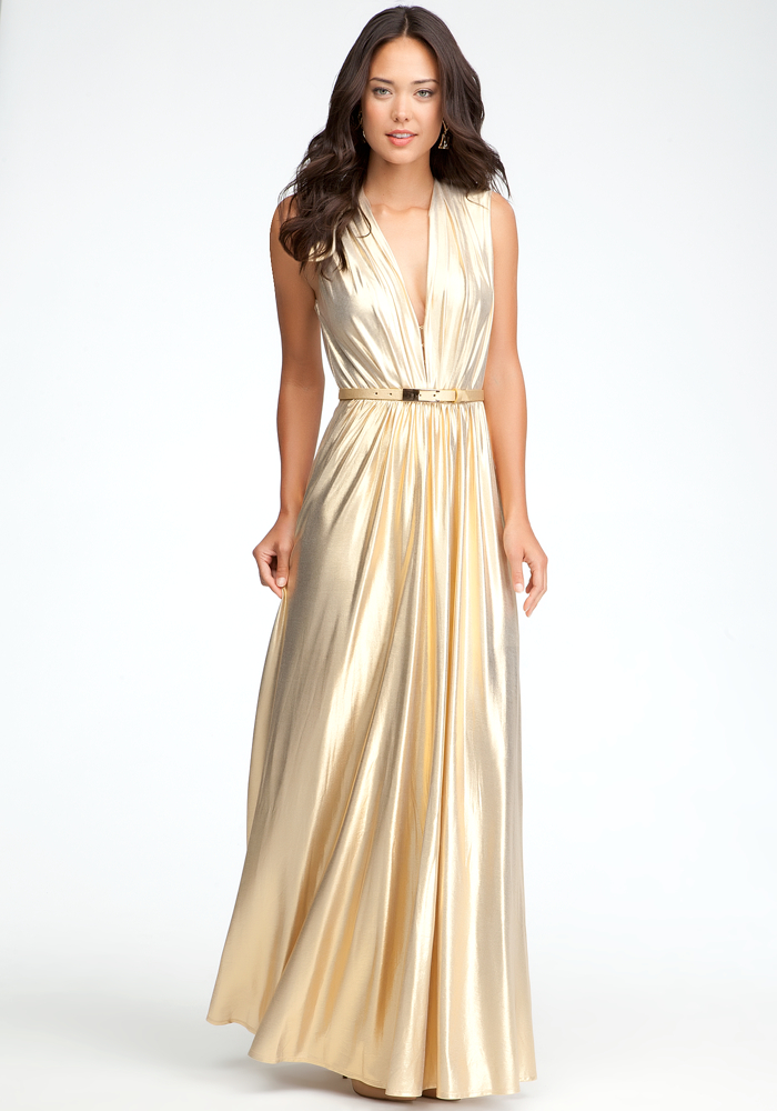Deep V-Neck Maxi Dress - ONLINE EXCLUSIVE at bebe