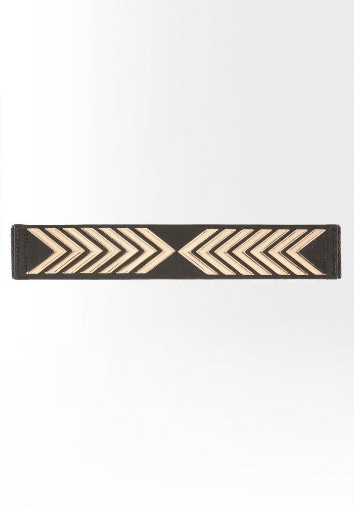 bebe Chevron Metal Stretch Belt