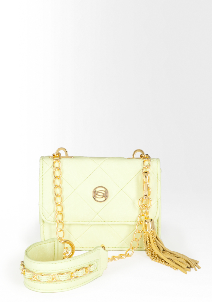 Daisy Oversized Quilted Crossbody - Sunny Lime - 1Sz