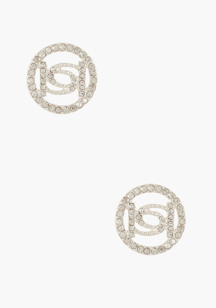 bebe Logo Crystal Stud Earring