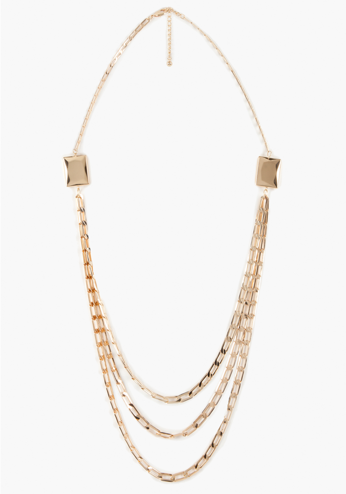 bebe Flat Link Layered Necklace