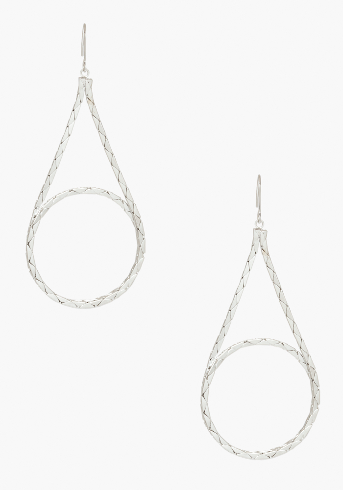 bebe Looped Teardrop Snake Chain Earring
