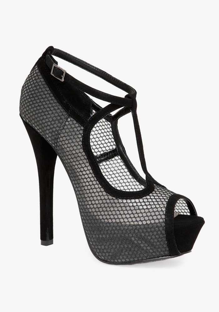 Scarlette Mesh Peep Toe Sandal - Blk - 8