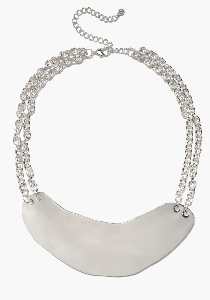bebe Short Hammered Metal Necklace