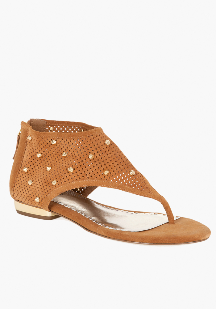 bebe Leila Studded Perforated Leather Sandal