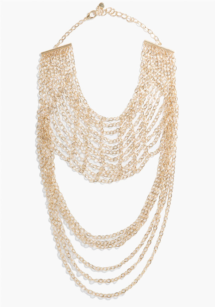 bebe Multi Chain Drape Statement Necklace