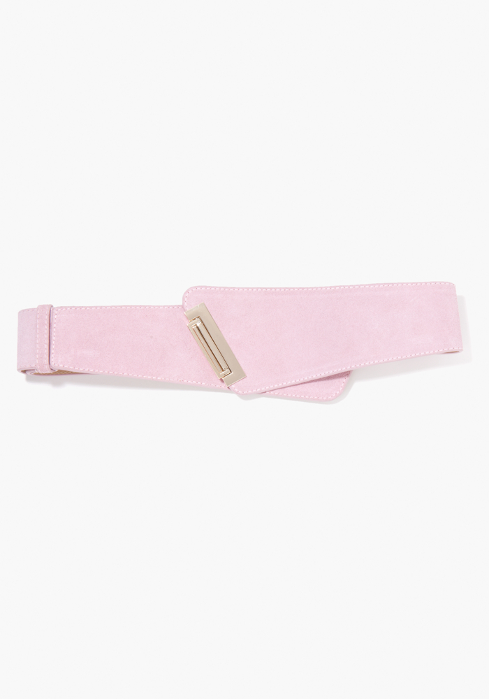 bebe Asymmetric Suede Belt