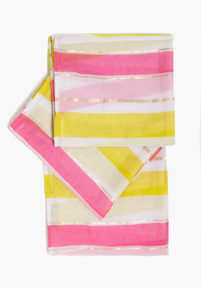 Multi Stripe Scarf - Neon Pink - 1Sz