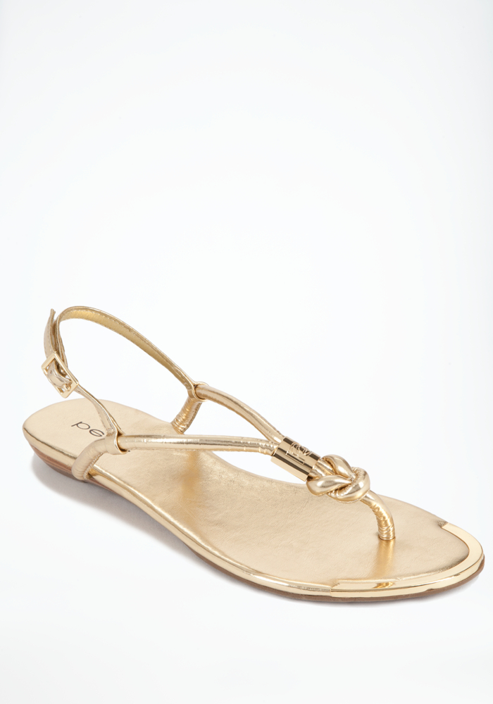 bebe Arina Metal Cylinder Flat Sandal