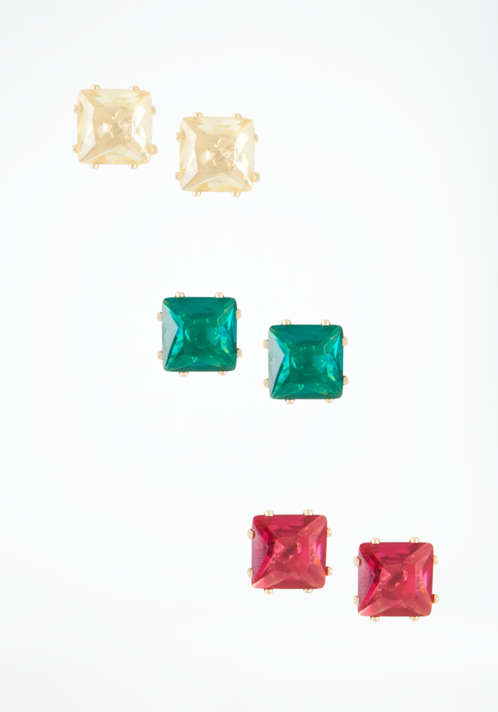 bebe Square Stud Earring Set