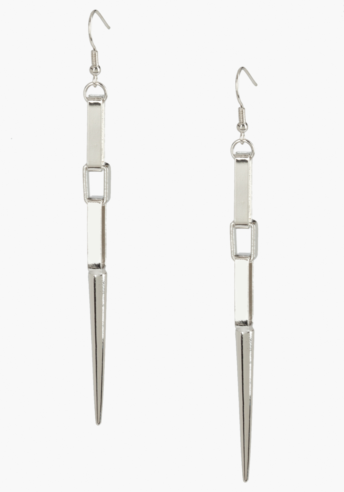 Link & Spike Earring - Silver - 1Sz