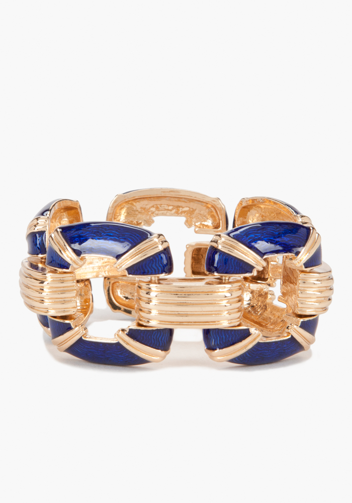 bebe Textured Enamel Link Bracelet