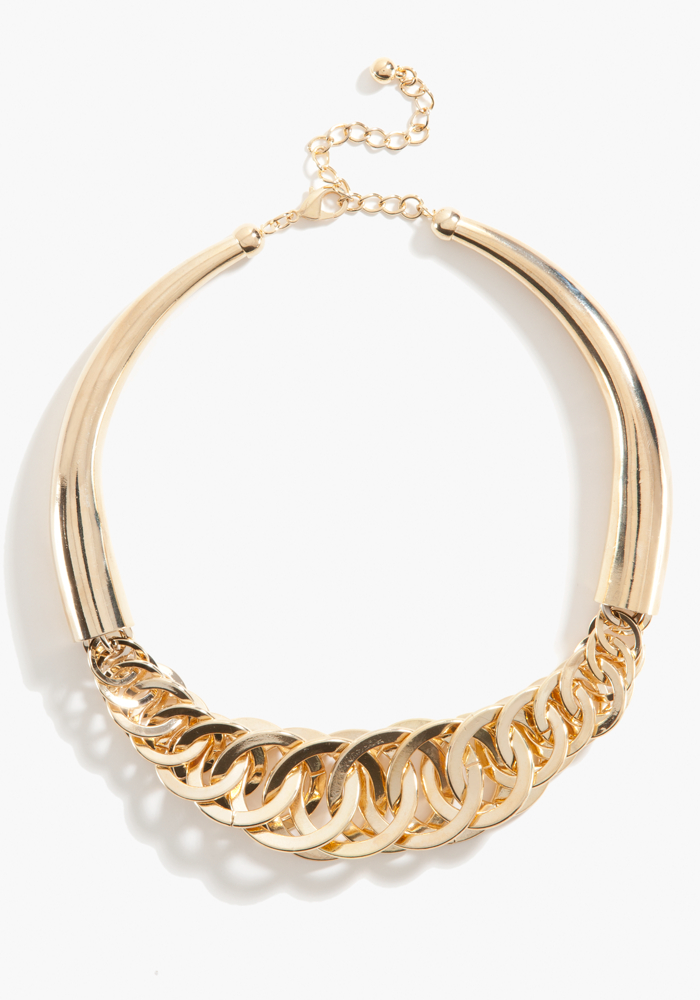 bebe Interlocked Link Collar Necklace