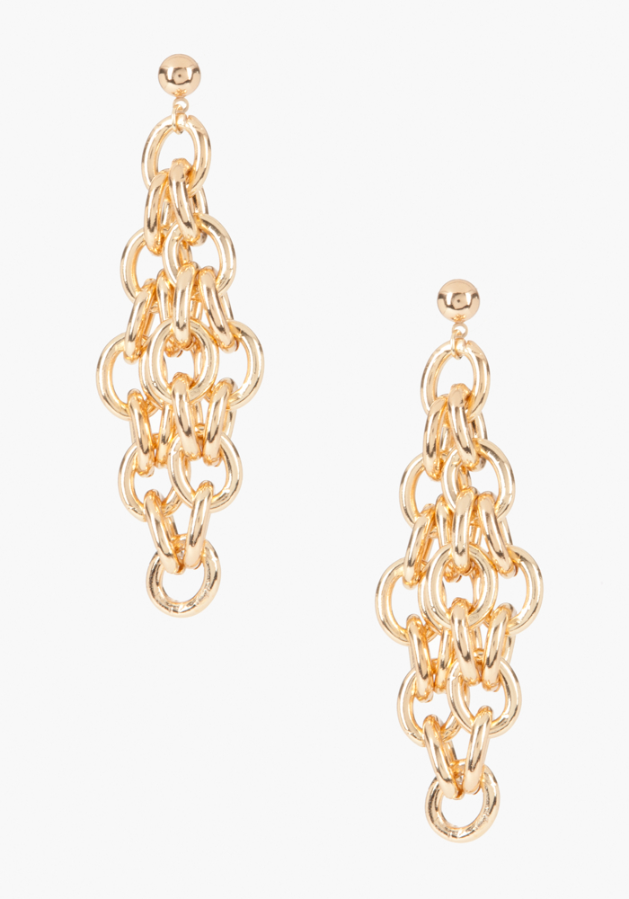 bebe Chainlink Tiered Earring