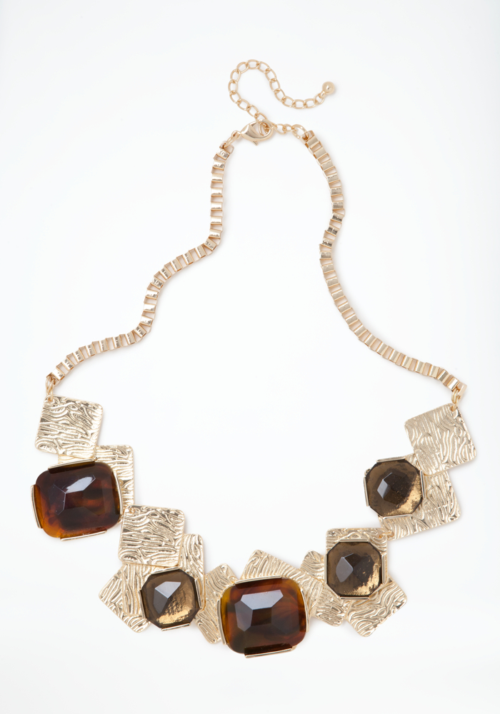 bebe Geometric Stone Statement Necklace