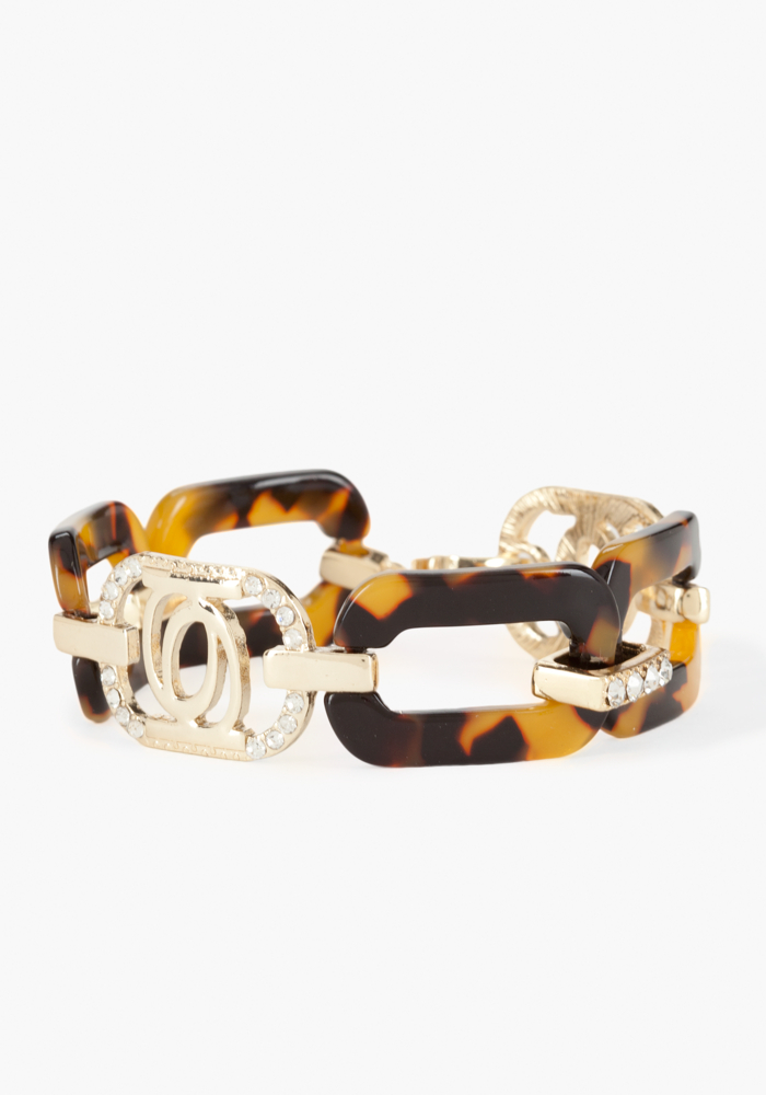 bebe Logo Tortoise Link Bracelet