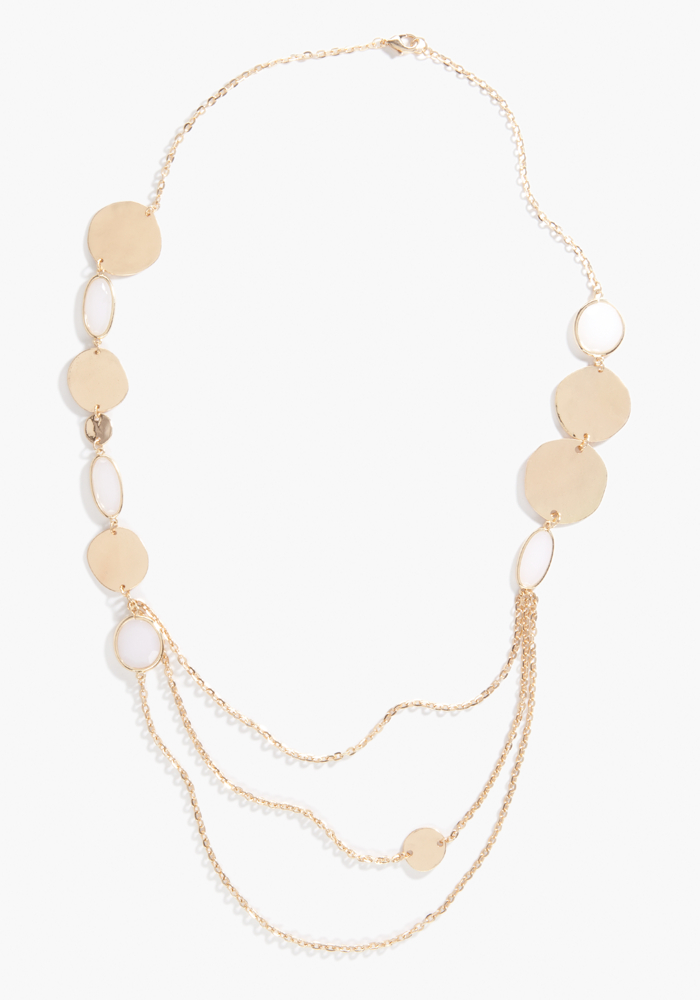 bebe Coin & Metal Strand Necklace