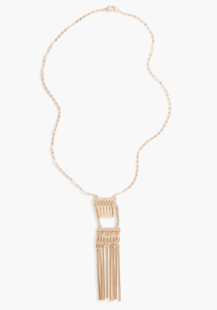Crystal & Bar Tribal Long Necklace at bebe
