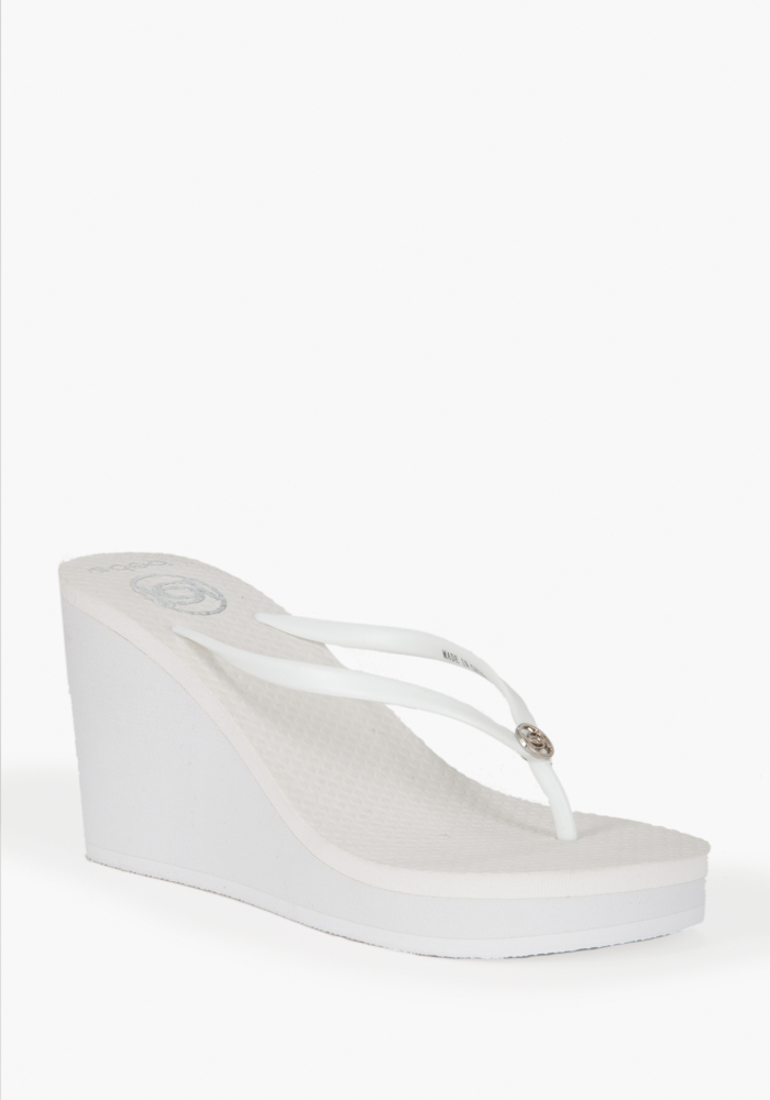 bebe Hi Wedge Logo Flip Flop