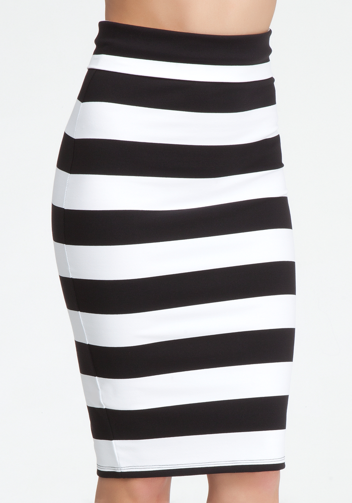 Wide Stripe Midi Skirt