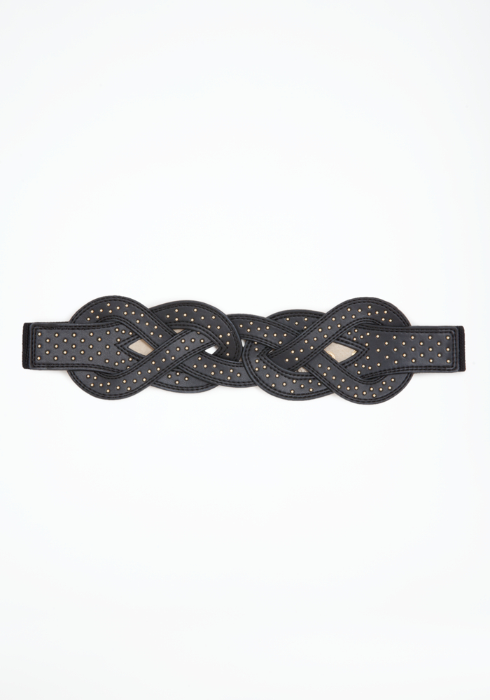 bebe Interlocking Stone Stretch Belt