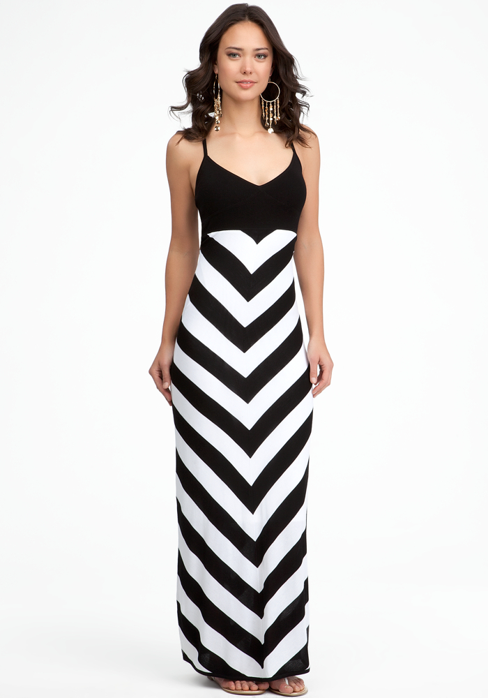 Chevron Stripe Maxi Sweater Dress