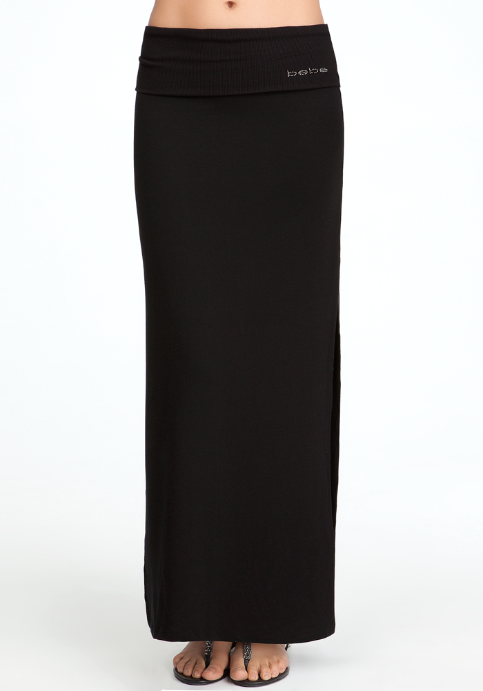 Fold Over Waist Maxi Skirt