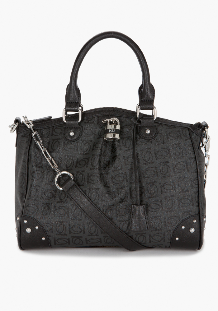 bebe Logo Monogram Satchel