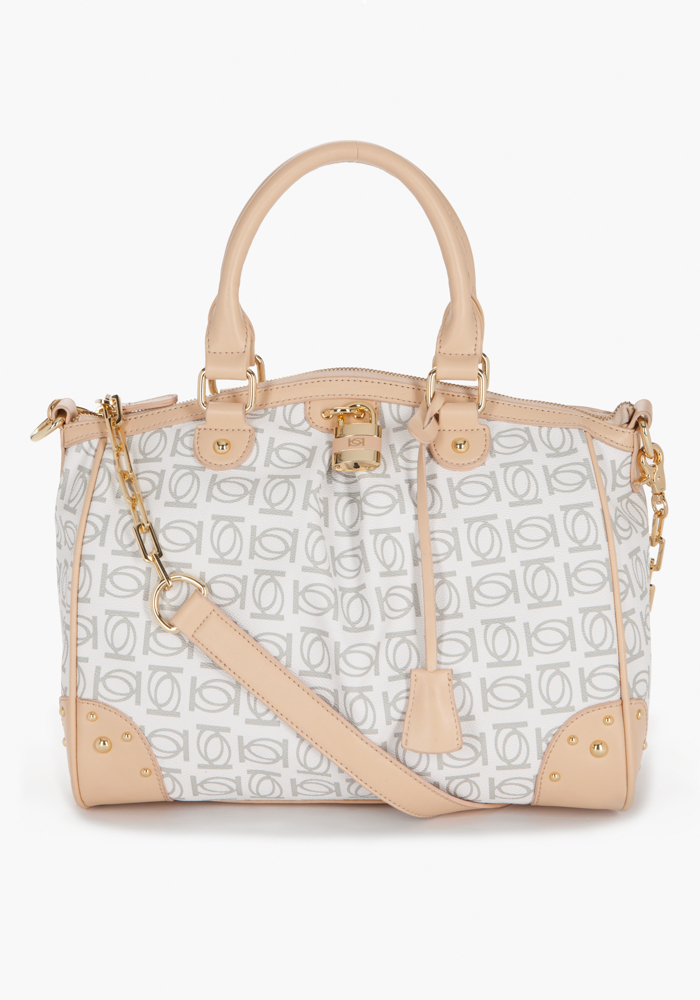bebe Logo Monogram Satchel